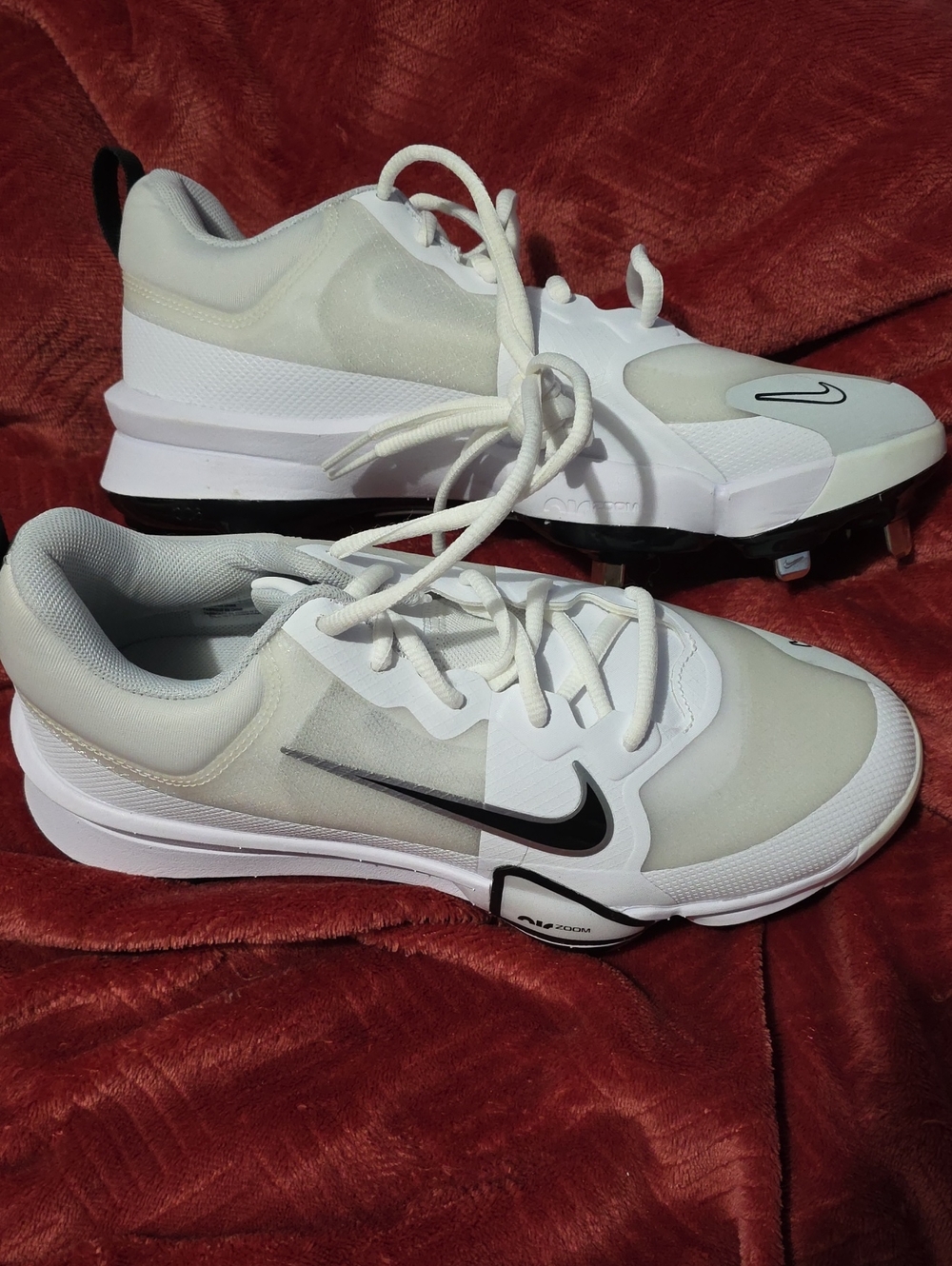 Nike FORCE TROUT 9 BASEBALL Cleet White and Black Low-Top